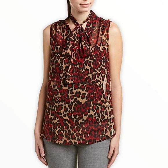 Anne Klein Women's Tie Front Sleeveless Blouse - Picture 1 of 15